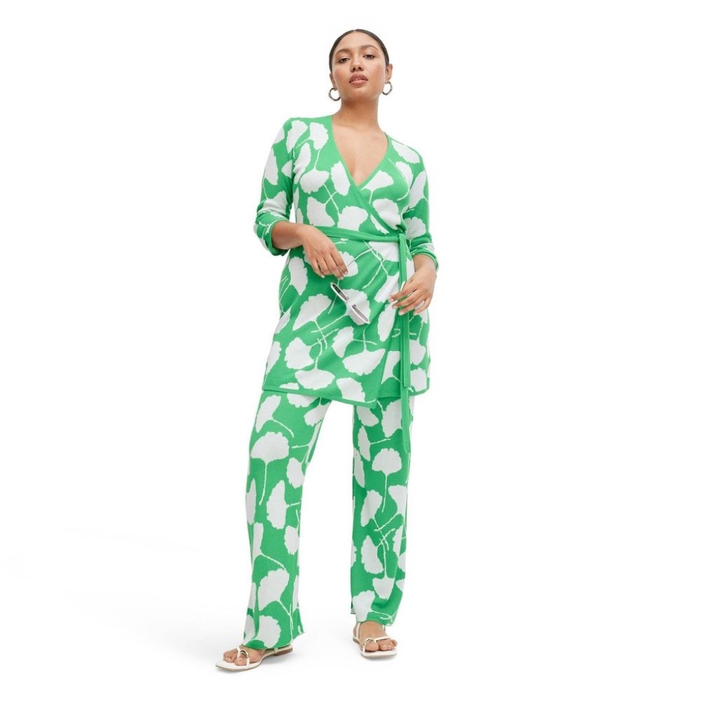 DVF x Target High waisted Ginkgo Green Sweater Knit Pant NWT